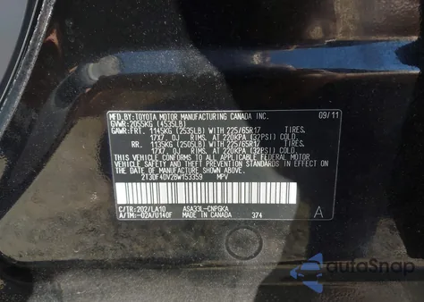 2011 Toyota Rav4 Limited from USA, damaged, VIN 2T3DF4DV2BW153359